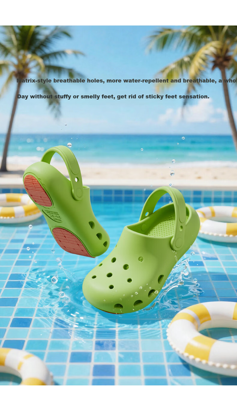 KENROLL Kids Unisex Casual Home Hole Shoes Big Kids Four-Season Non-Slip Sandals Popcorn Yellow Size 29-30 3