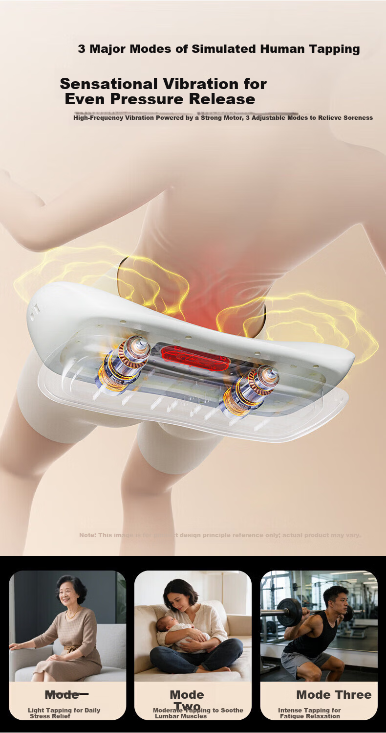 Ai Professor Full-Automatic Waist Massager Kneading Lumbar Support Spine Back Pulse Heat Vibration Relief for Lumbar Disc Herniation and Muscle Strain Gift for Parents Elderly Men and Women 9