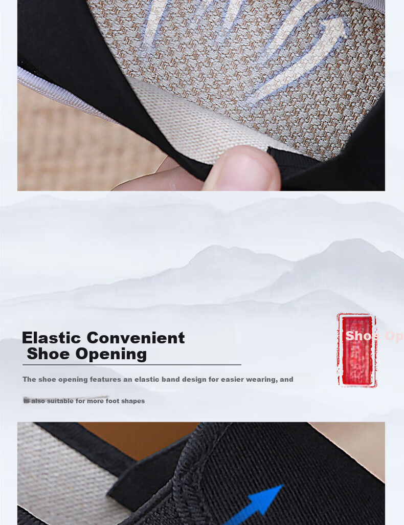 Yidisen [Beef Tendon Sole] Authentic Old Beijing Cloth Shoes Multi-layer Sole Mugwort Deodorant Breathable Non-slip Wear-resistant Black 45 7