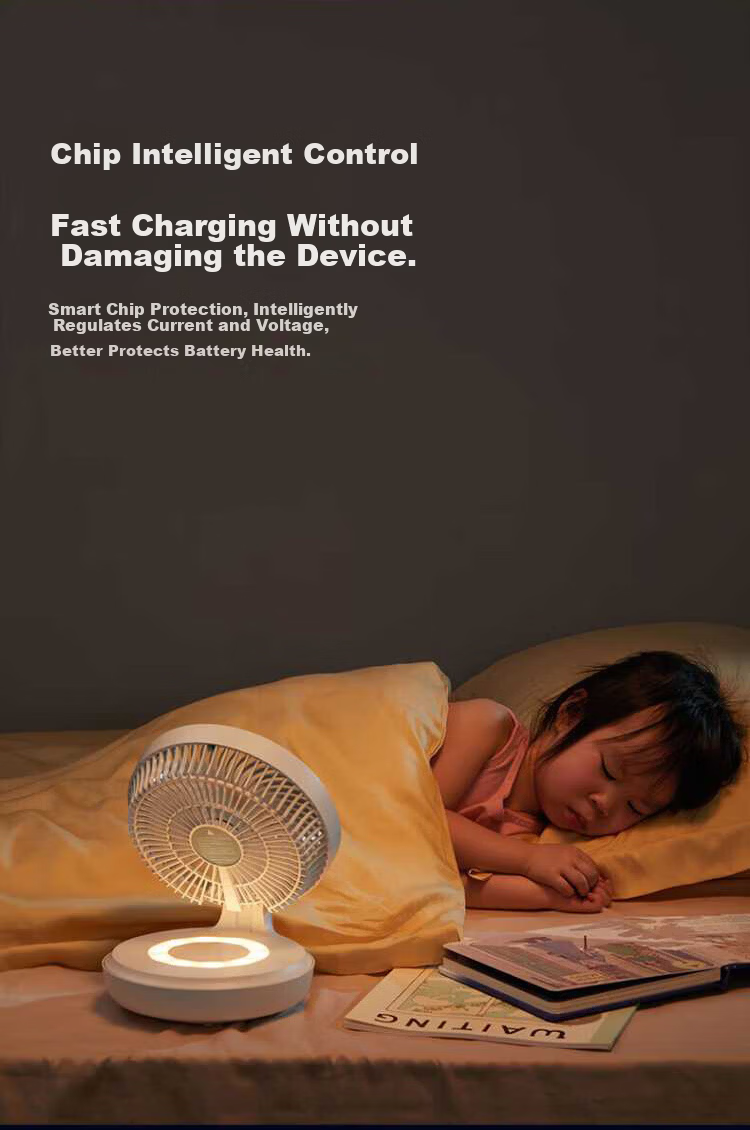 Edon Floating Wall-Mounted Air Circulation Fan Wireless Desktop Kitchen Small Fan Rechargeable Foldable Portable Office Electric Fan Bathroom Kitchen Wall-Mounted Fan E808KY 21
