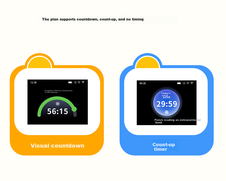 Guanguan Bear [Top Student Edition] Self-Discipline Punch Card Machine Elementary Student Habit Time Management Homework Timer Schedule Timer Alarm Clock Children's Day Gift 6