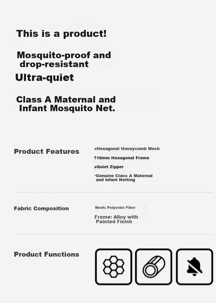 Hodo Class A Gauze Baby Crib Bumper Anti-Fall Mosquito Net 1.5m×2m Home Three-Door Gentleman Gray 2