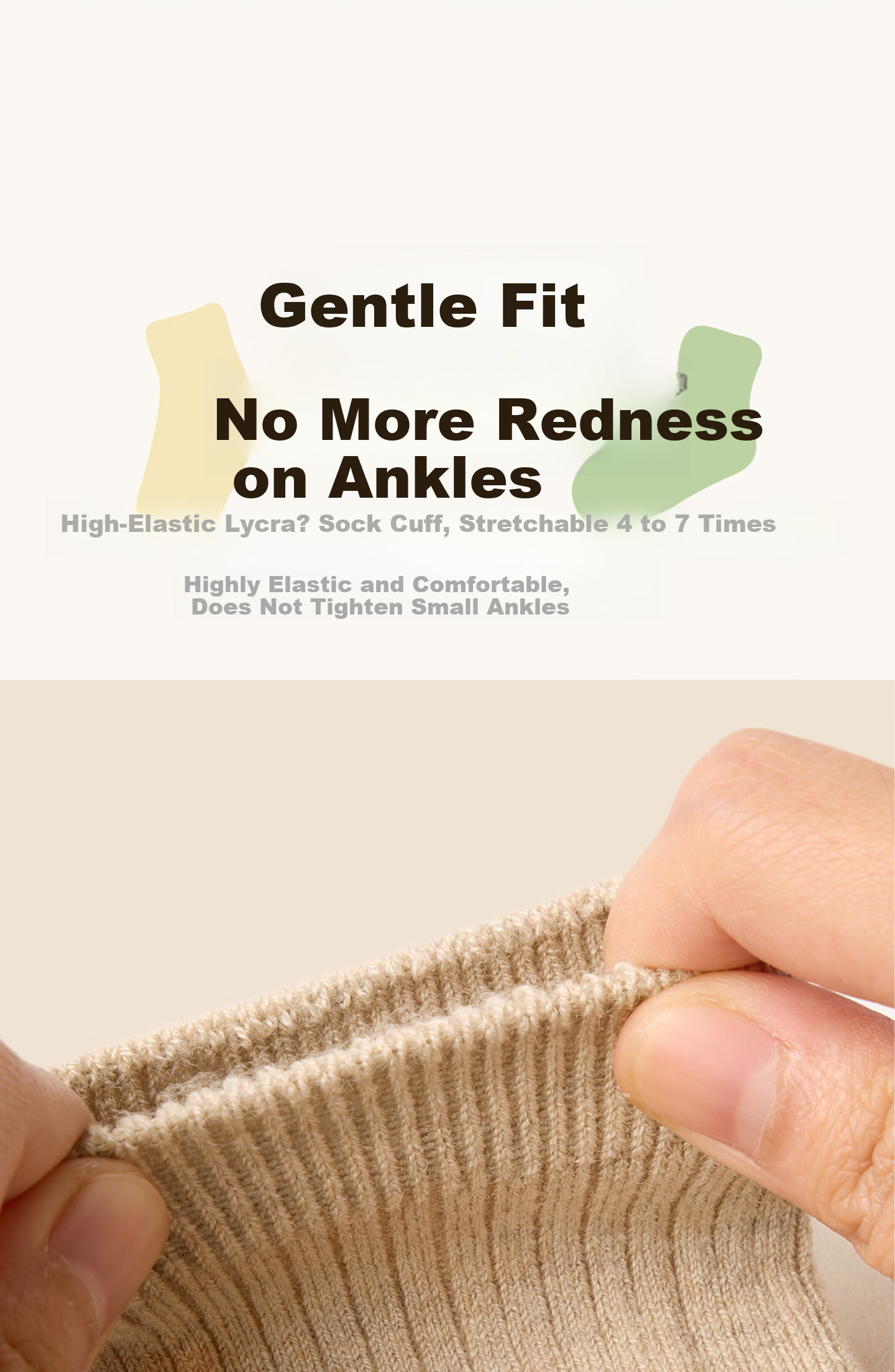 Mianzhu Wool Children's Socks Spring Summer Boys Girls Non-Slip Solid Color Thick Mid-Calf Socks 4 Pairs 16