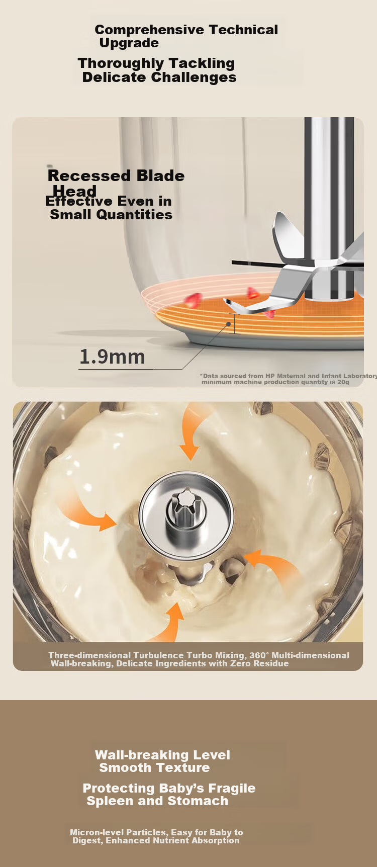 HP Baby Food Processor Multifunctional Electric Small Infant Grinder Meat Mincer Puree Maker Fully Automatic 3