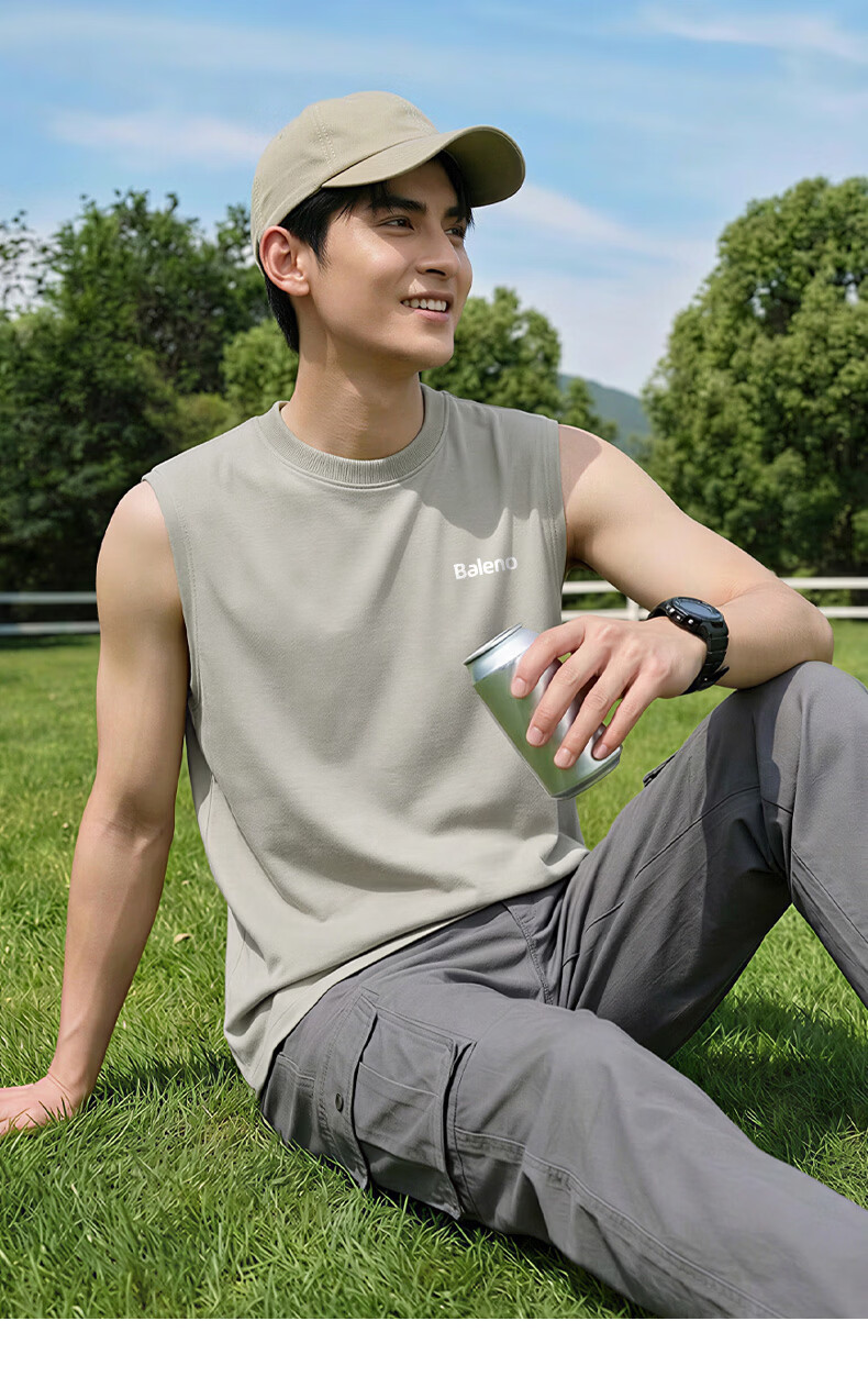 Baleno Men's Summer Antibacterial Cooling Breathable Loose Vest Casual Everyday Sleeveless Shirt 18
