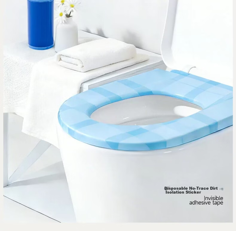 Liomirror Disposable Toilet Seat Covers, Protective Film, Dental Blue Film, Hotel Toilet Seat Pads, Travel Blue Stickers, 2-Pack 1