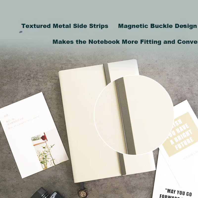 HERO A5 Business Notebook Magnetic Buckle Pen Holder Thickened Hard Cover Leather High-End Gift Meeting Office Stationery Lined Tearable Diary Journal
