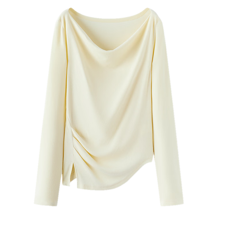 Semir Women's Long Sleeve Crop Top Off-Shoulder Waist Slim Fit Shirt 26 Autumn One-Shoulder Elegant Outerwear 10A526101001