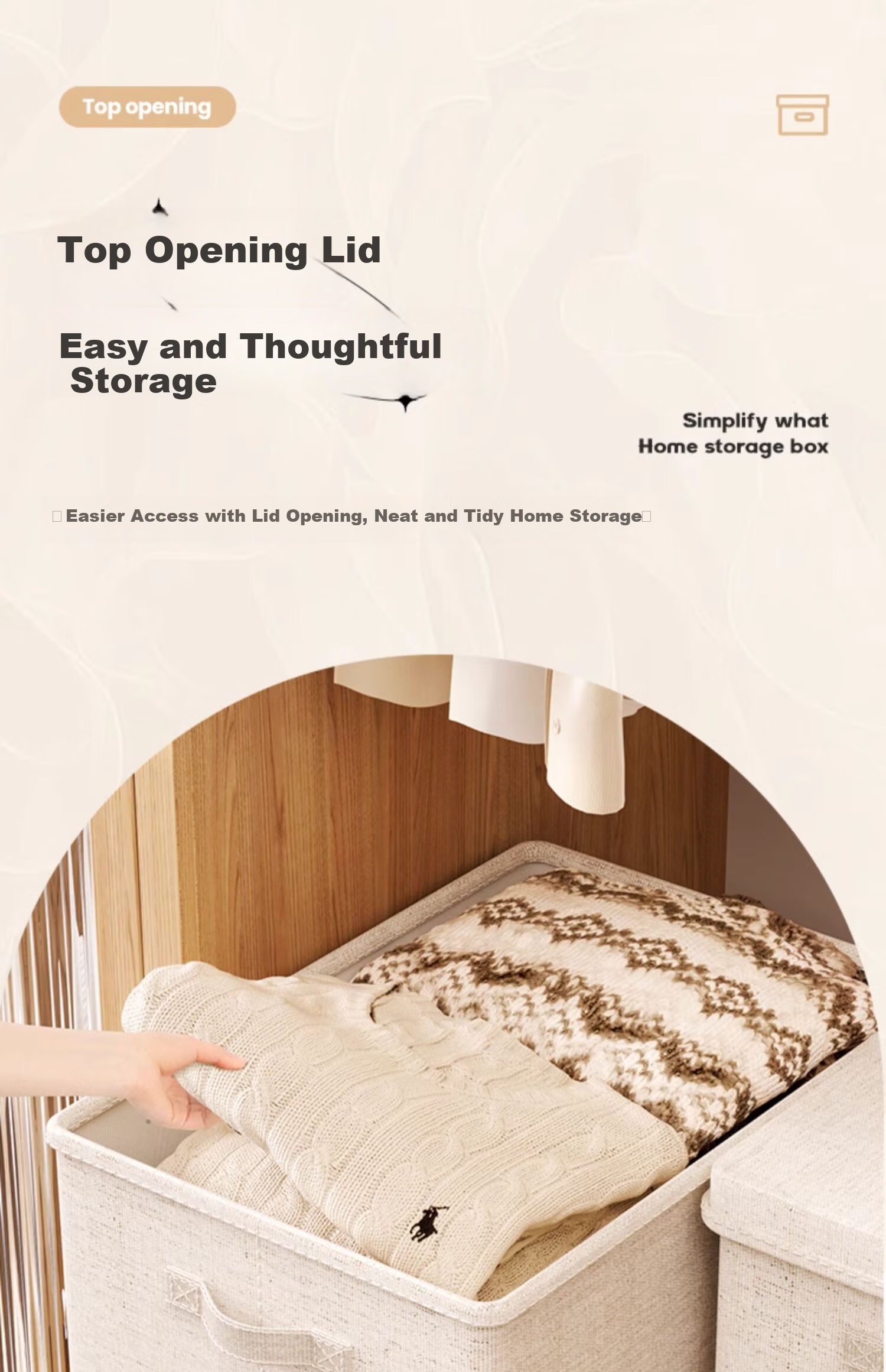 Nailaiwu Japanese Tianshan Cotton Linen Wardrobe Clothes Storage Box Washable Down Jacket Quilt Organizer Large Size 5