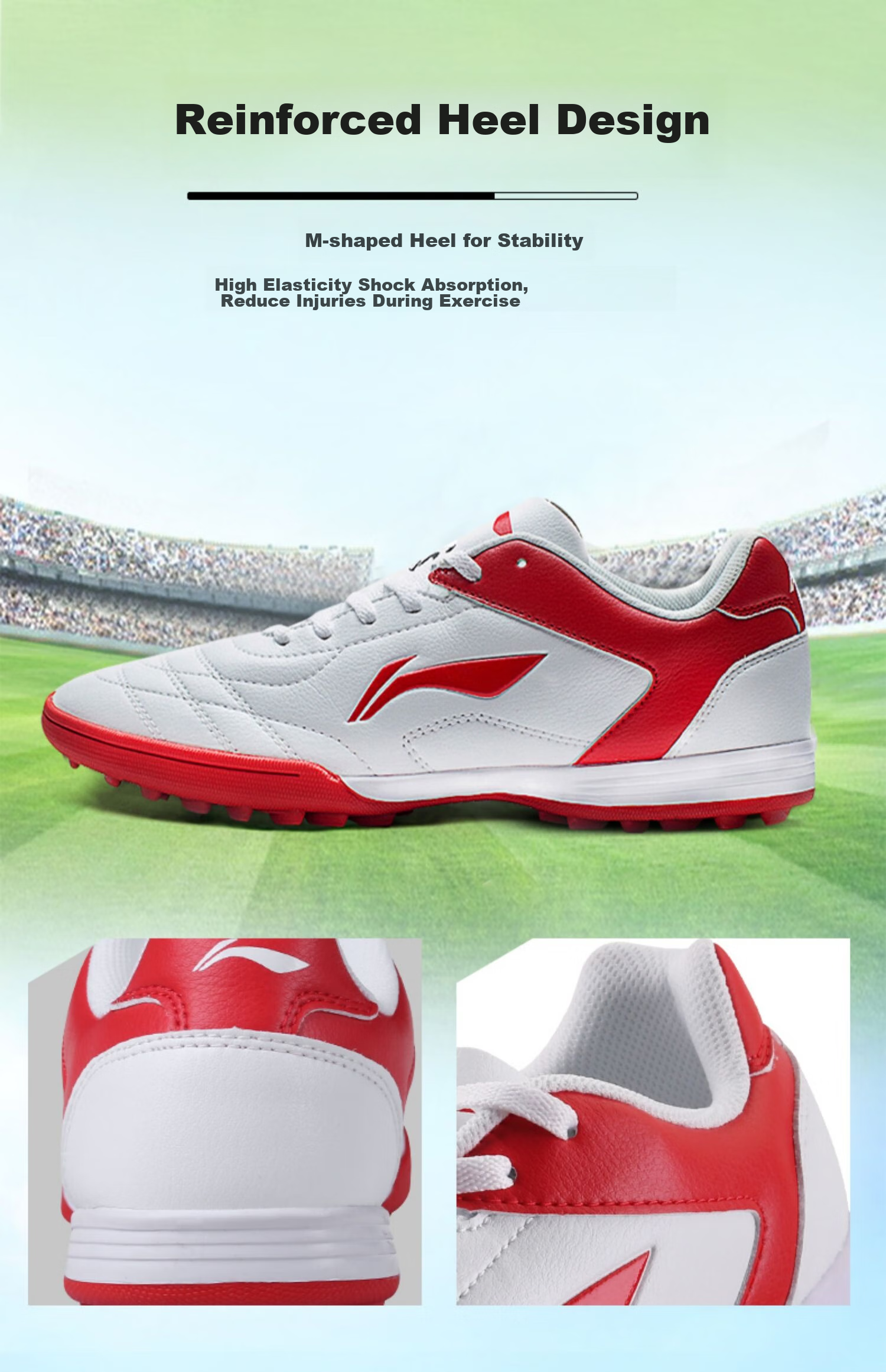 Li-Ning Soccer Shoes, TF Turf Cleats, for Men, Women, Adults, Children, Teenagers, Professional Training Shoes, Middle School Entrance Exam, Summer Breathable Cleats 14
