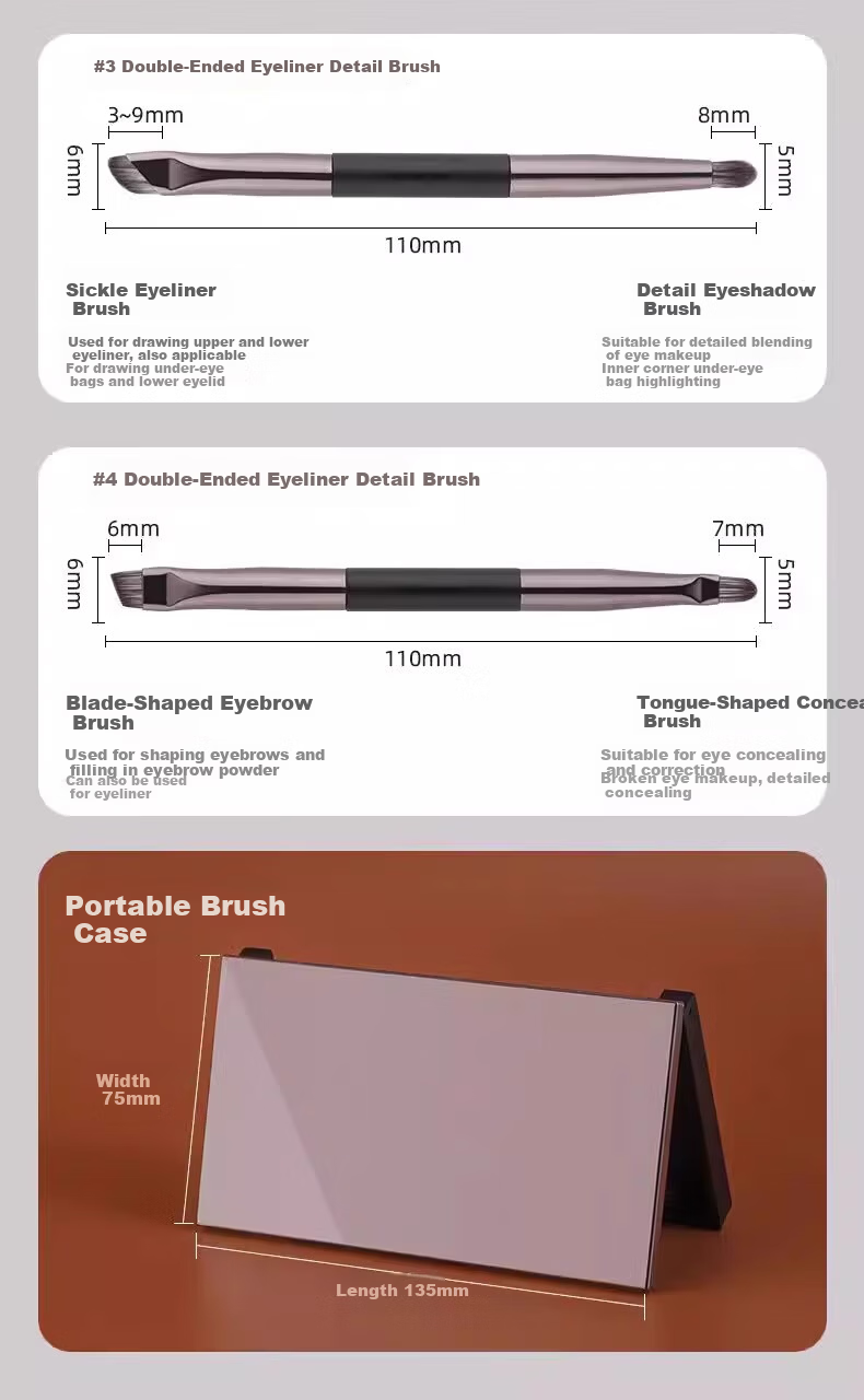 NHGAD Blush Brush and Eyeshadow Brush Makeup Brush Set Portable Multifunctional Nose Contour Makeup Brushes 8