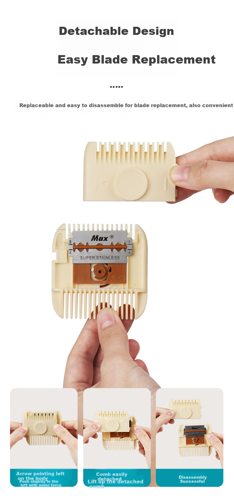 Care1st Baby Hair Trimmer Comb Infant Haircut Clippers Bangs Trimming Children's Haircut Tool 6
