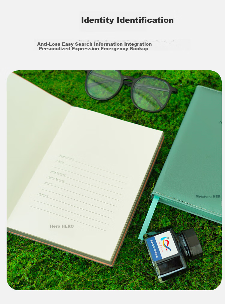 HERO New A5 Business Notebook Thickened Hard Cover Soft Leather Simple High-End Gift Meeting Portable Office Stationery Lined Detachable Diary Journal Binder 4
