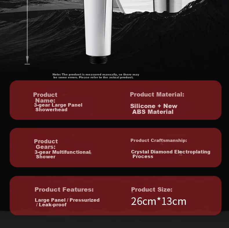 ILeddog [Germany] High-Pressure Shower Head Powerful Water Flow Home Bathroom Handheld Shower Set S0303 15