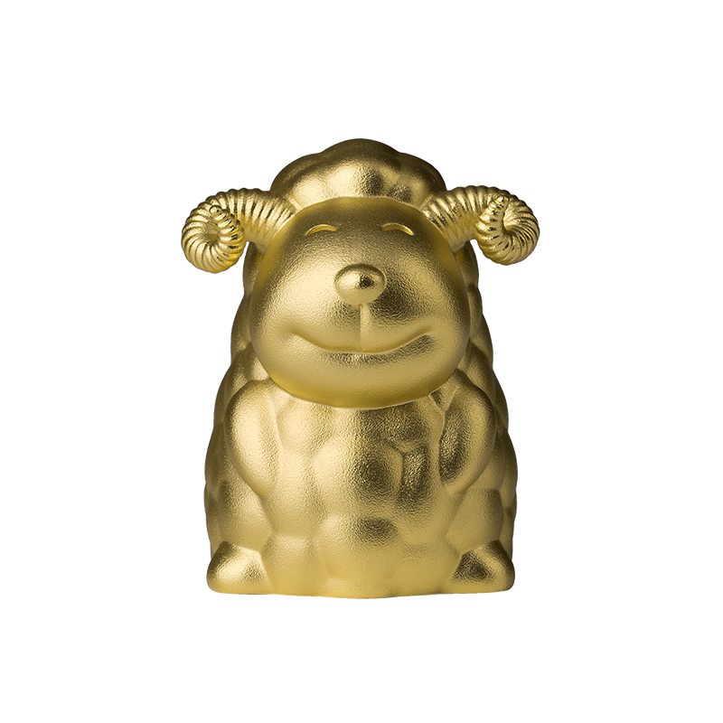 Master Tong "Golden Rhythm of the Twelve Zodiac" Pure Gold Plated Copper Ornament Decorative Craftwork Zodiac Sheep