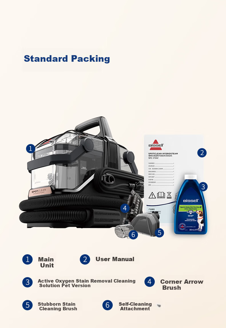 BISSELL Steam Cleaning Kit High-Temperature Steam Cleaner Mite Removal Sterilization All-in-One Washer High-Pressure Air Conditioner Cleaner Sofa Carpet Cleaner Household Mop Tool 31