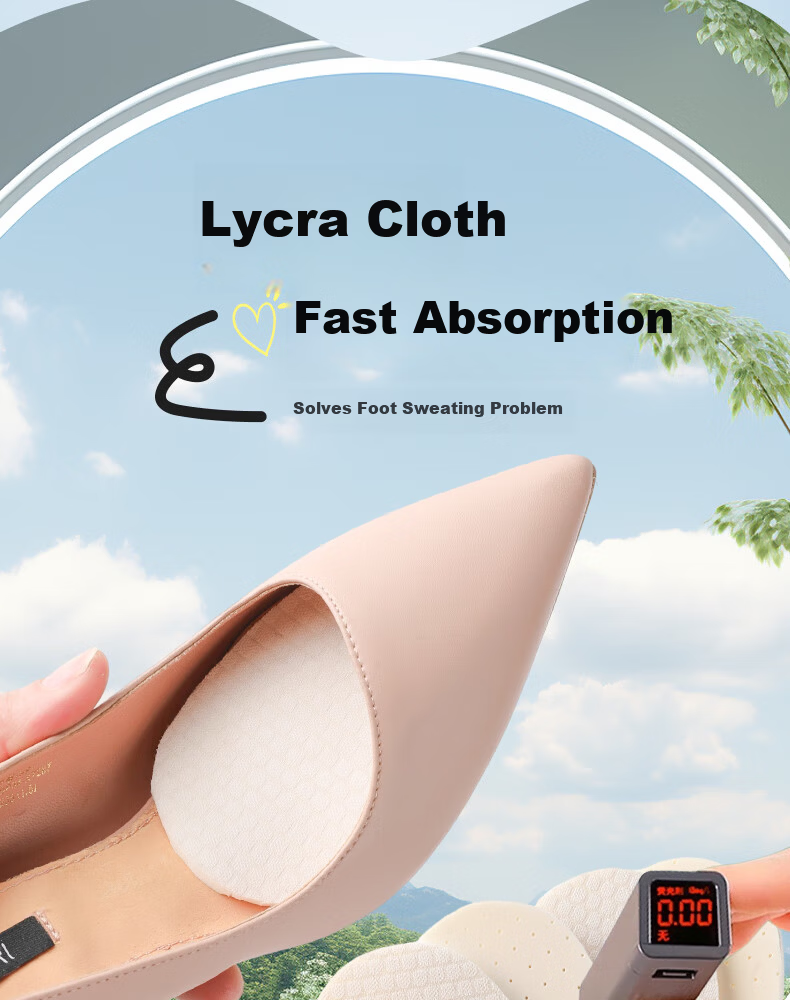 FOOTOPPO Latex Pressure-Relief Forefoot Pads Women's Non-Slip Gel Half Insoles for High Heels Thickened Anti-Slip Half Inserts 16