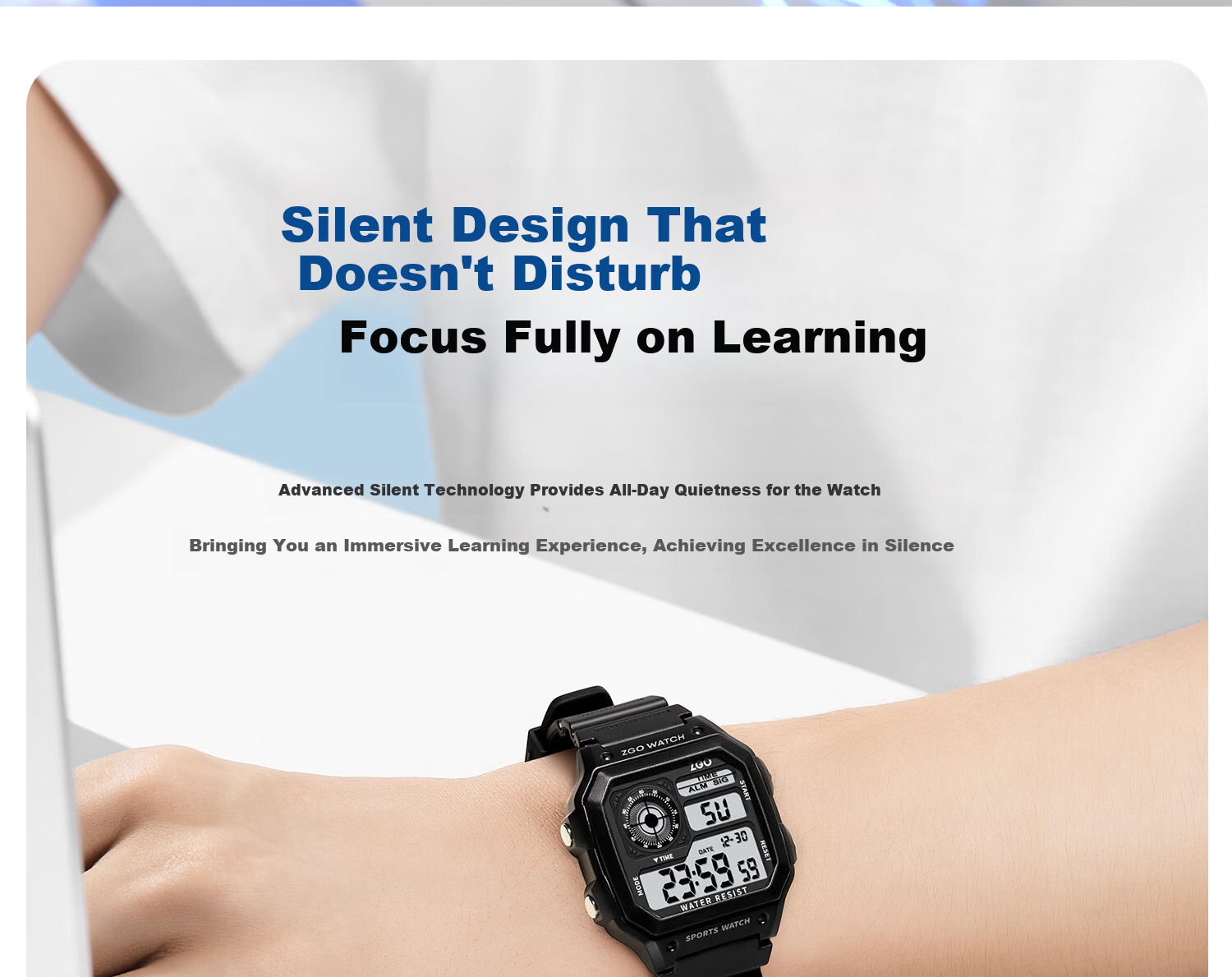 ZGO Men's Vintage Style Digital Watch Student Waterproof Small Square Sports Electronic Watch for High School and Middle School Students 13