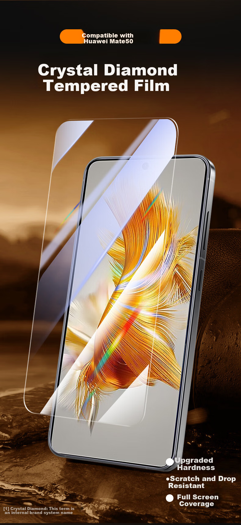 KOOLIFE [3-Pack Magic Edition] Huawei Mate50 Tempered Glass Screen Protector, Full Coverage Ultra-Thin HD Anti-Drop Fingerprint Resistant Film for Huawei Mate50E 2