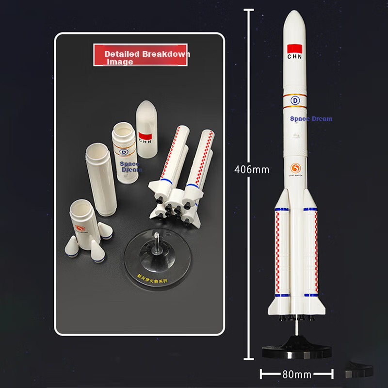 Chiyu Model Long March 5 Carrier Rocket Assembly Children's Educational Aerospace Model Figurine Boys 6-1 Gift 1