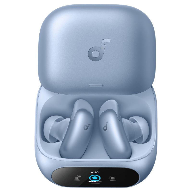 SoundCore Pro Noise Cancelling Wireless Earphones - Guinness World Record Certified, Clear Calls, AI Sound Restoration, Dolby Audio, Glacier Blue
