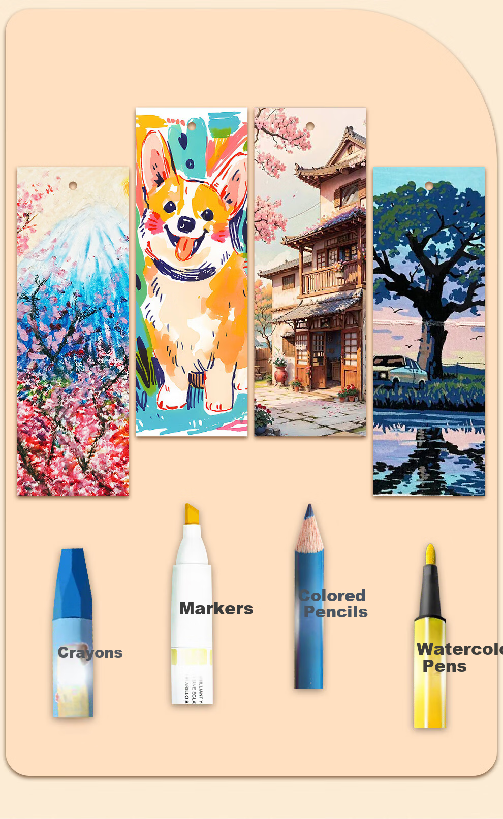 Jiaran Heng Blank Bookmark DIY Handmade Material Wish Card with Tassel for Kindergarten and Primary School Handicraft Class Hand-painted Custom Bookmark Handmade Graduation Gift for Classmates 3