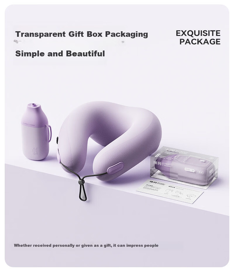 EVERYTHINK Inflatable Travel Neck Pillow U-Shaped Portable Airplane Sleep Pillow 11