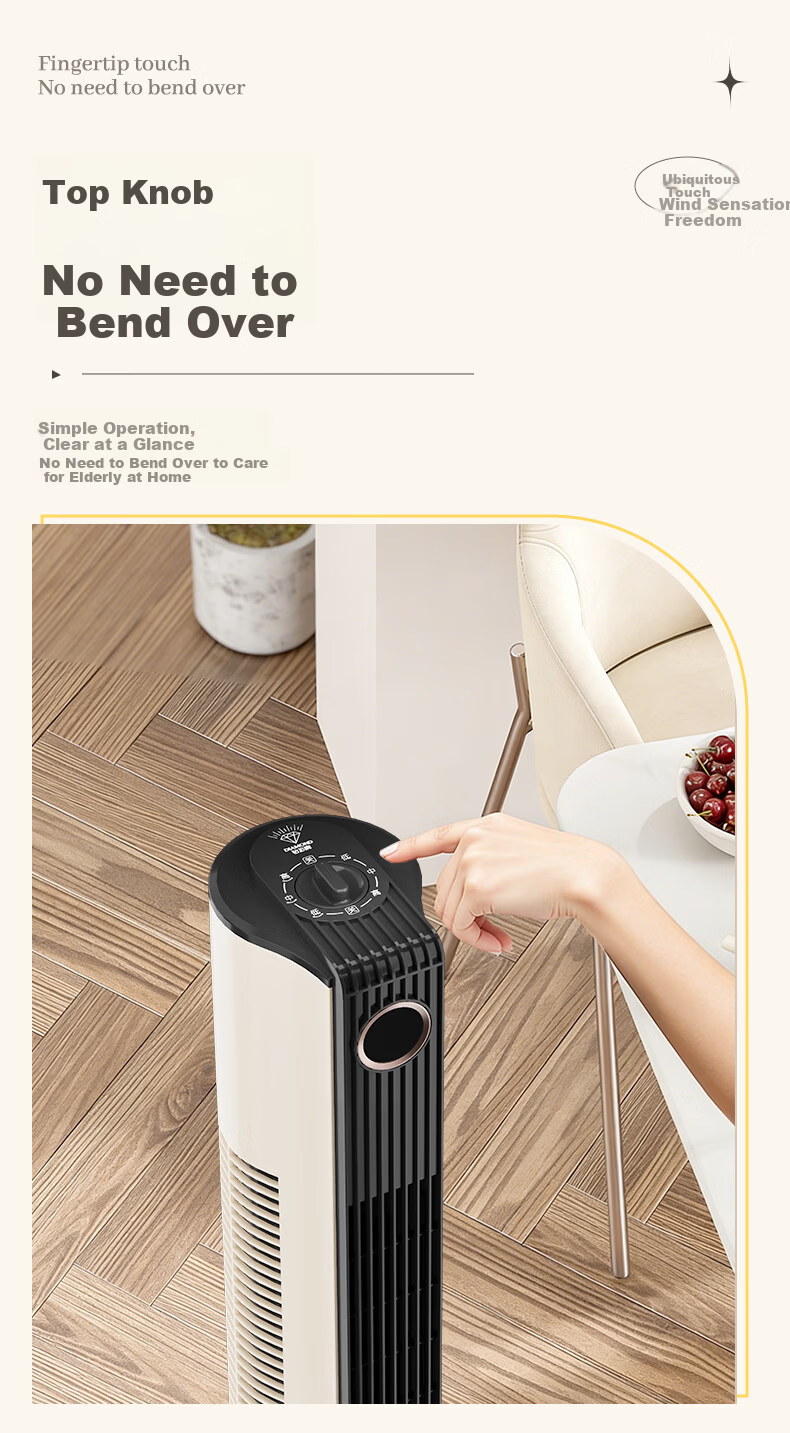 DIAMOND Home Electric Floor Fan Tower Fan Remote Control Timer Bladeless Fan Baby Fan Bedroom Living Room Study Quiet High Wind Oscillating Tower Fan KFT2207D 13