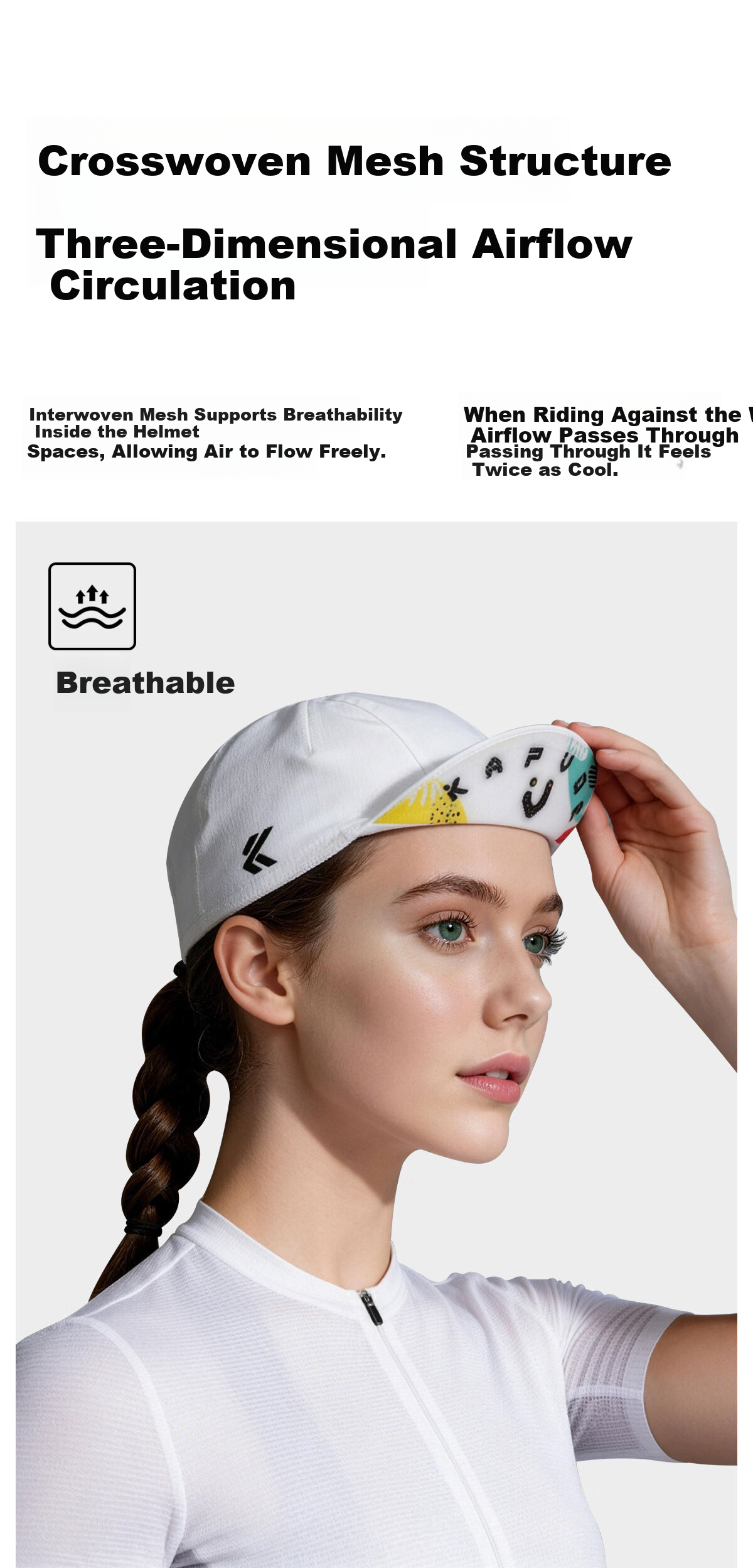 Kapwo Cycling Cap Lightweight Breathable Quick-Dry Helmet Liner Sweat-Absorbing Cap 3