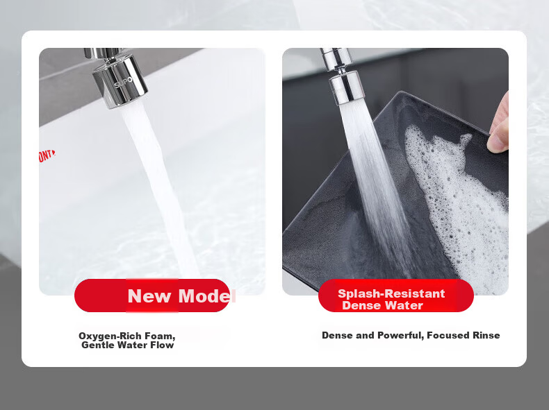 DU PONT Upgraded Dense Foaming Faucet Extender 360° Rotatable Kitchen Faucet Splash-Proof Nozzle D-Q013S 7