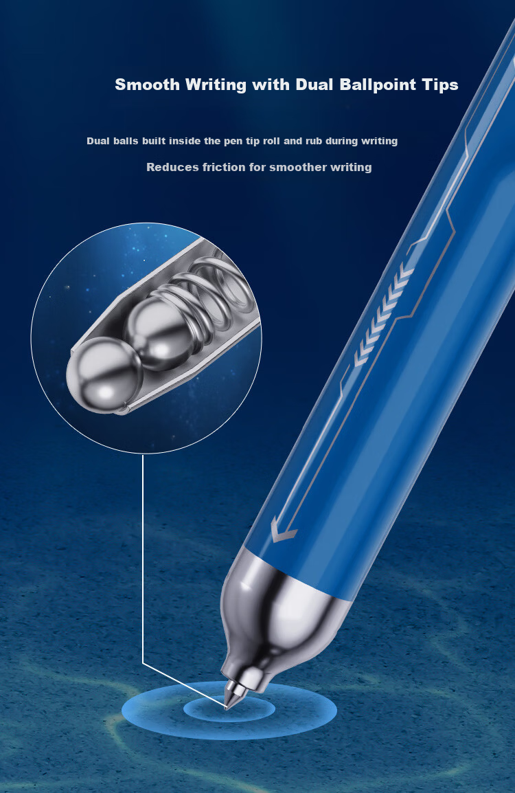 Yuji Phantom Submarine Gel Pen Dual-Color Brush Pen Deep Sea Space Creative High-Value Ins Style Student Retractable Quick-Dry Smooth Ballpoint Pen Light Blue 6