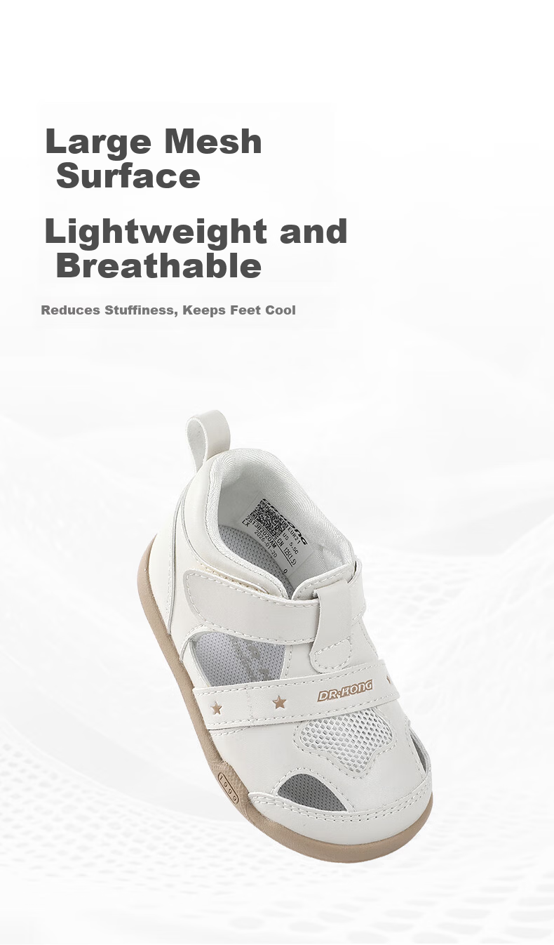 DR·KONG Summer Kids Casual Walking Shoes Boys and Girls Toddler Sandals White/Pink Size 20 5
