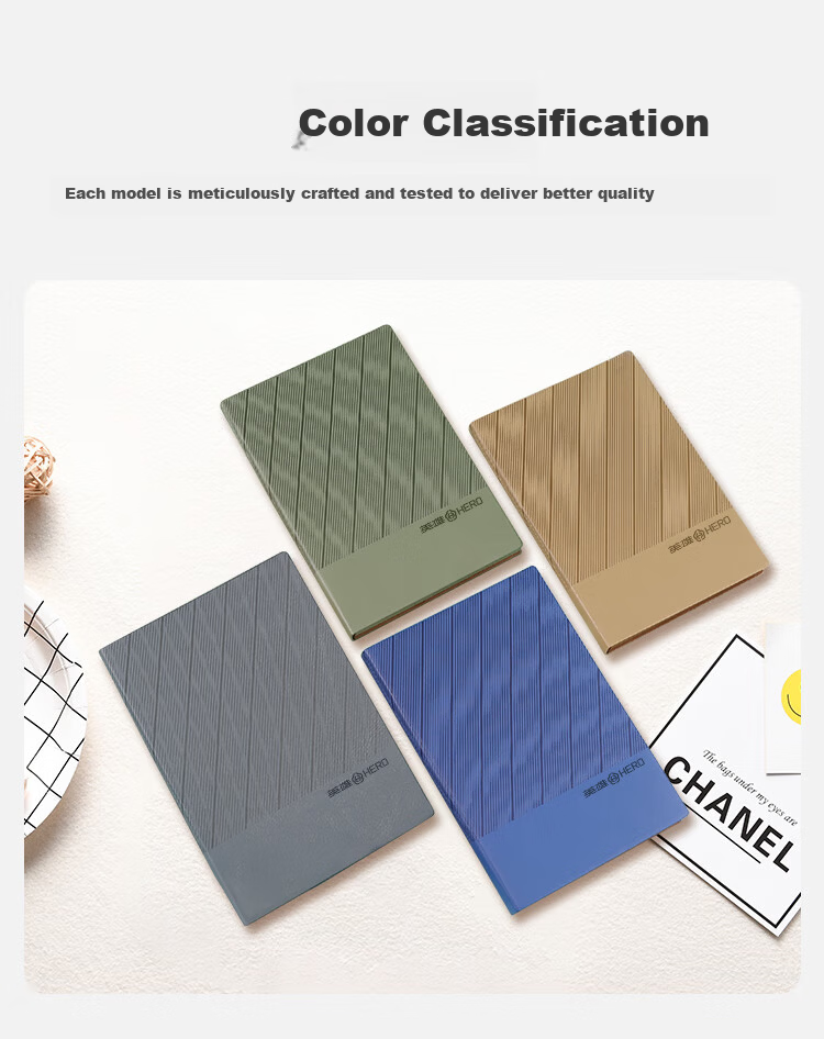 HERO New A5 Business Notebook Thickened Hard Cover Soft Leather Simple High-End Gift Meeting Portable Office Stationery Lined Detachable Diary Journal Binder 1