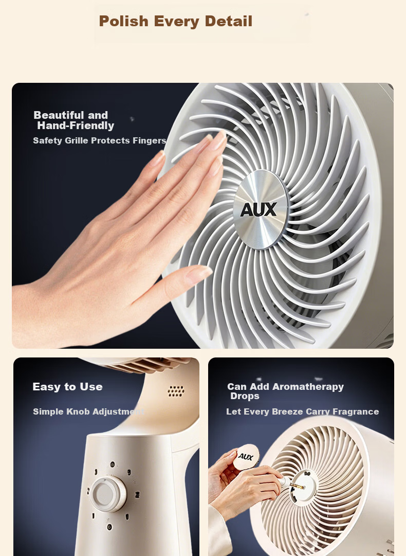 AUX Summer Hot Sale New Floor Fan Air Circulation Fan Retractable Foldable Desktop Office Table Floor 3-in-1 Home Fan Price Guarantee 618 21