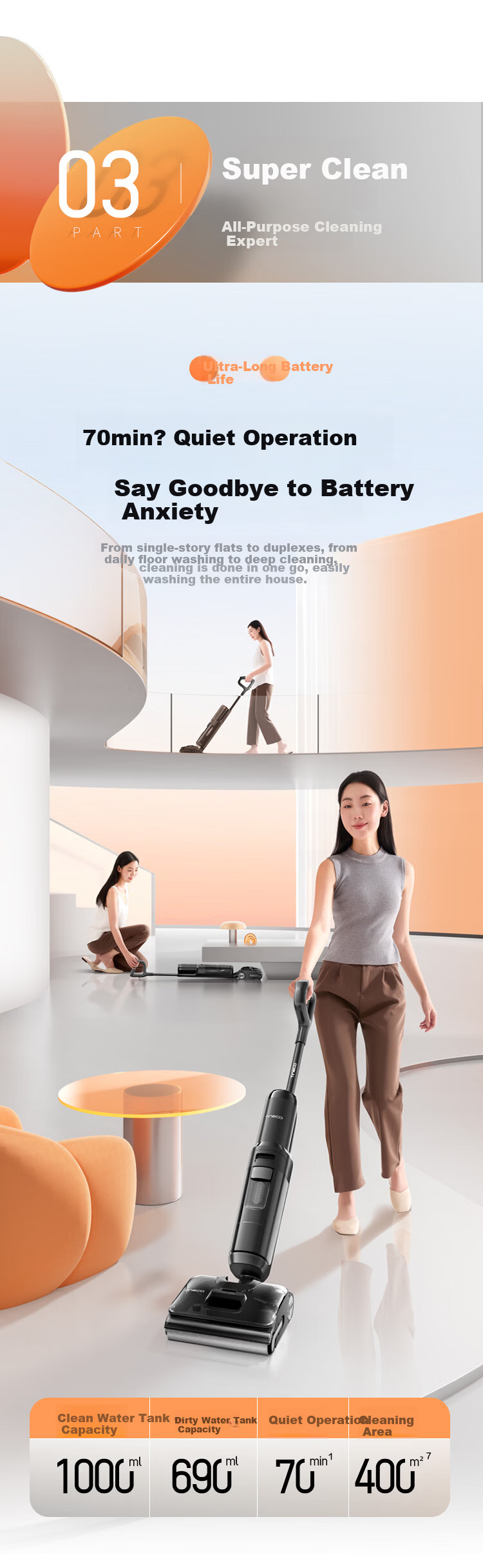 TINECO Multi-Functional Version, 1 Machine 5 Uses, Household Floor Washer, All-In Mop And Vacuum, Automatic Cleaning Floor Sweeping Robot, Integrated Mopping And Washing Machine 13