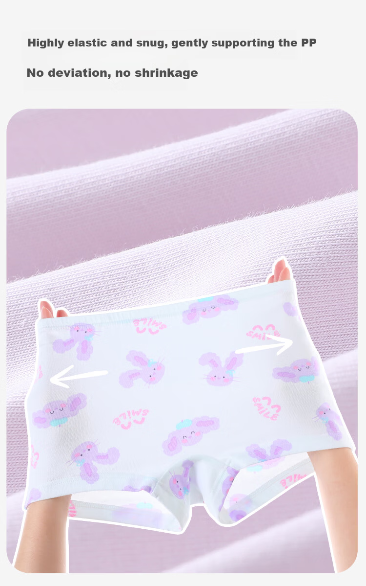 Jiusuiban 95% Long-Staple Cotton Girls' Underwear 3-15 Years 7A Antibacterial Silk Gusset Boxer Shorts Cartoon A-Class 8