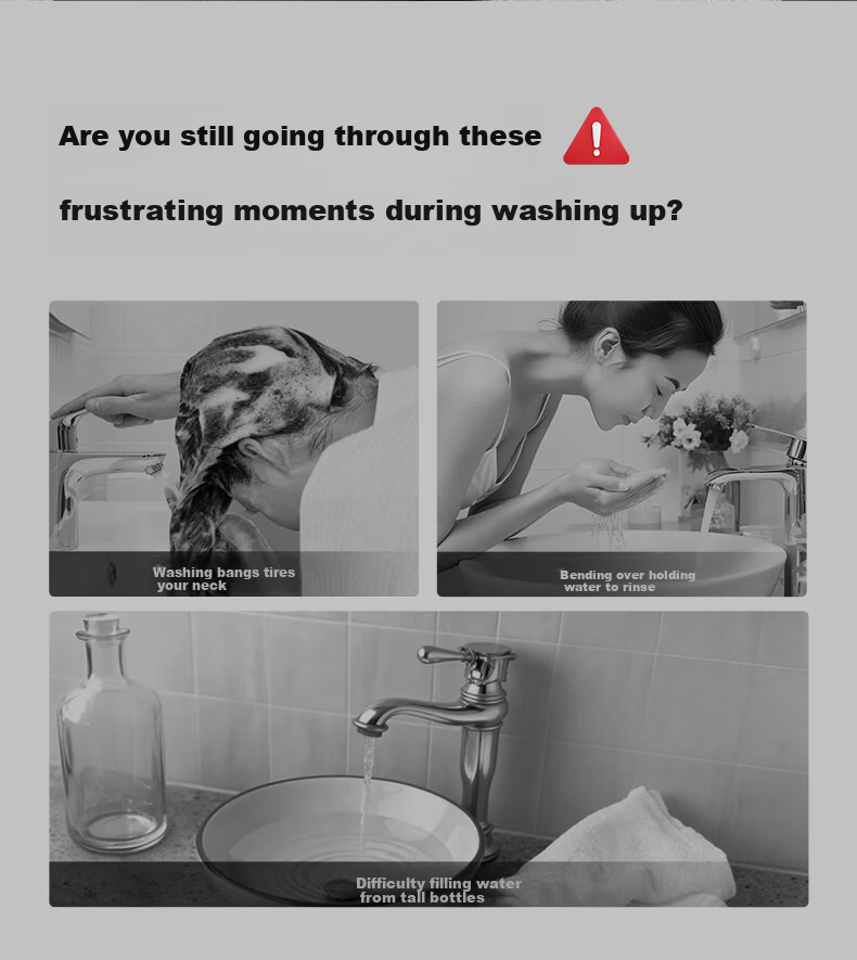 JOMOO Basin Faucet Gun Gray Pull-Out Hot and Cold Full-Range Bathroom Sink Faucet 32710-649/HBS-Z 4