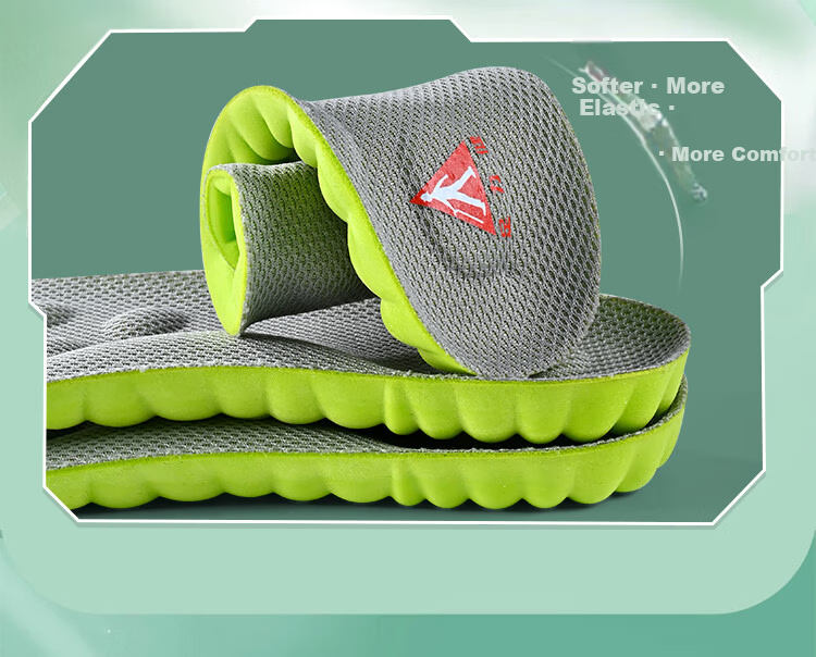 Zulijian Sports Military Training Insoles for Men, Mugwort Sweat-Absorbing, Odor-Resistant, Antibacterial, Long-Standing Arch Support, Green Gray, 2 Pairs, Size 41-42 5