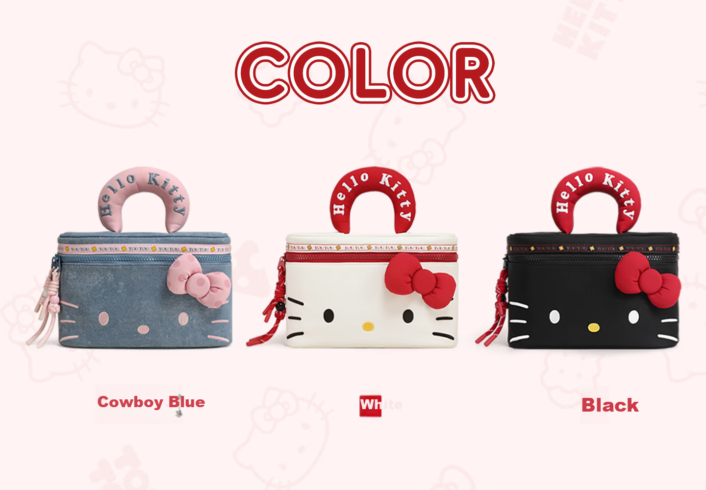 Toutou New Hello Kitty Denim Makeup Bag Storage Camera Bag Children's Day Birthday Gift for Girlfriend 6