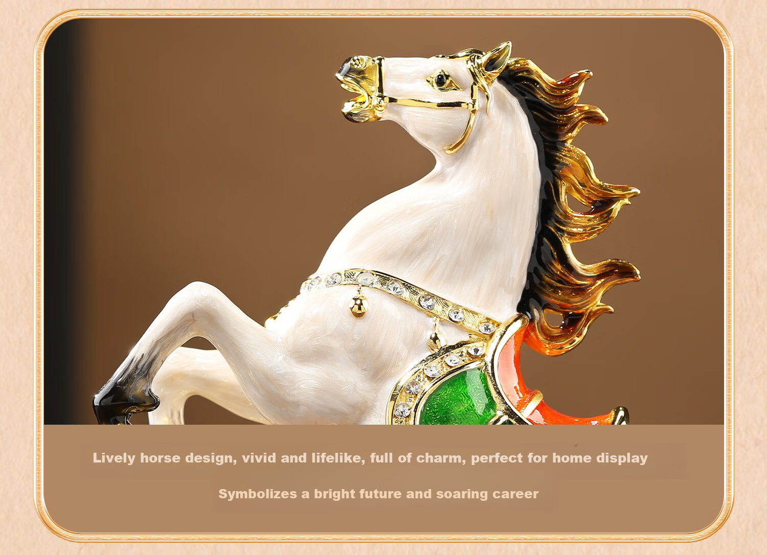 Wanyutang Enamel Painted Zodiac Horse Figurine - Success Horse Decoration for Living Room, Office, Wine Cabinet, Housewarming and Opening Gifts 8