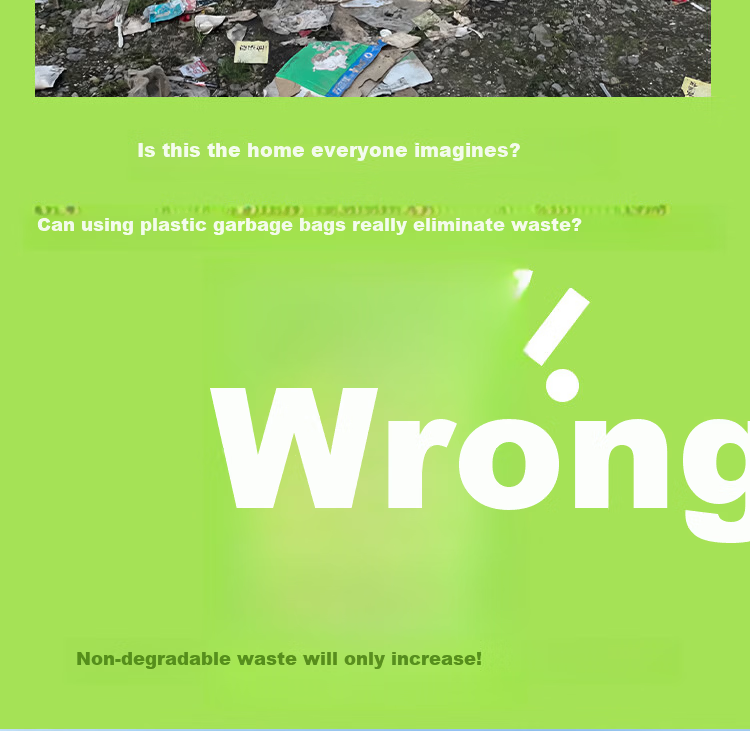 Lide Biodegradable Flat Large Garbage Bags Large Size Sanitation Commercial Household Kitchen Extra Thick 4-Layer 60x80cm 50pcs 3