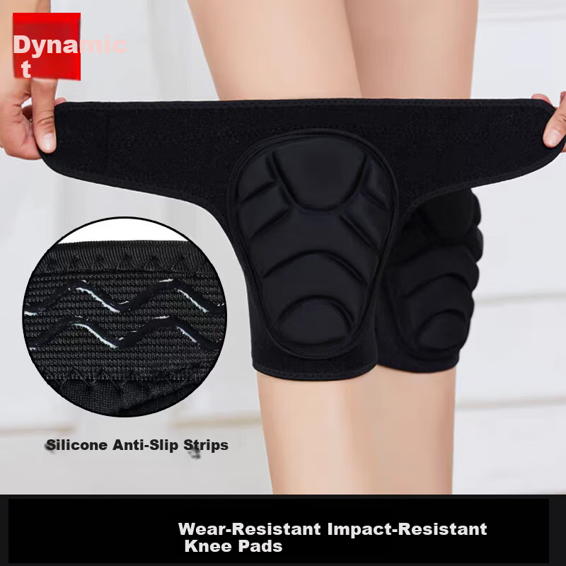 Chidong Anti-Collision Crawling Knee Pads Outdoor Thickened Protective Set with Built-in Guards Adjustable Black S