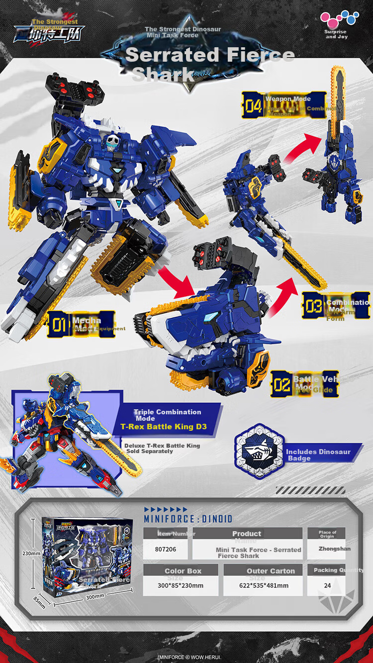 Mini Force X8 Strongest Dinosaur New Cool Play Edition Tyrannosaurus Battle King Transforming Mecha Boys Gift Children's Toy Set 9