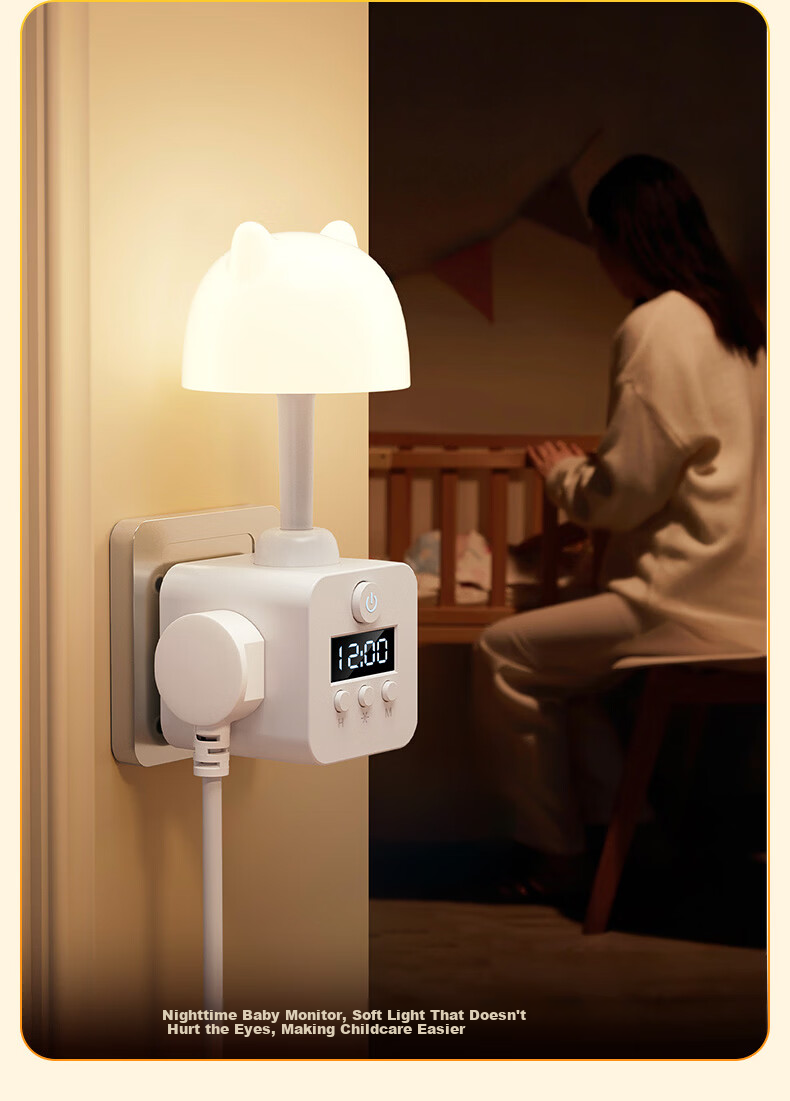 DUPAI Smart Remote Control Eye Protection Night Light Integrated Socket Bedside Table Lamp Bedroom Baby Nursing Maternity Baby Sleep Lamp 20