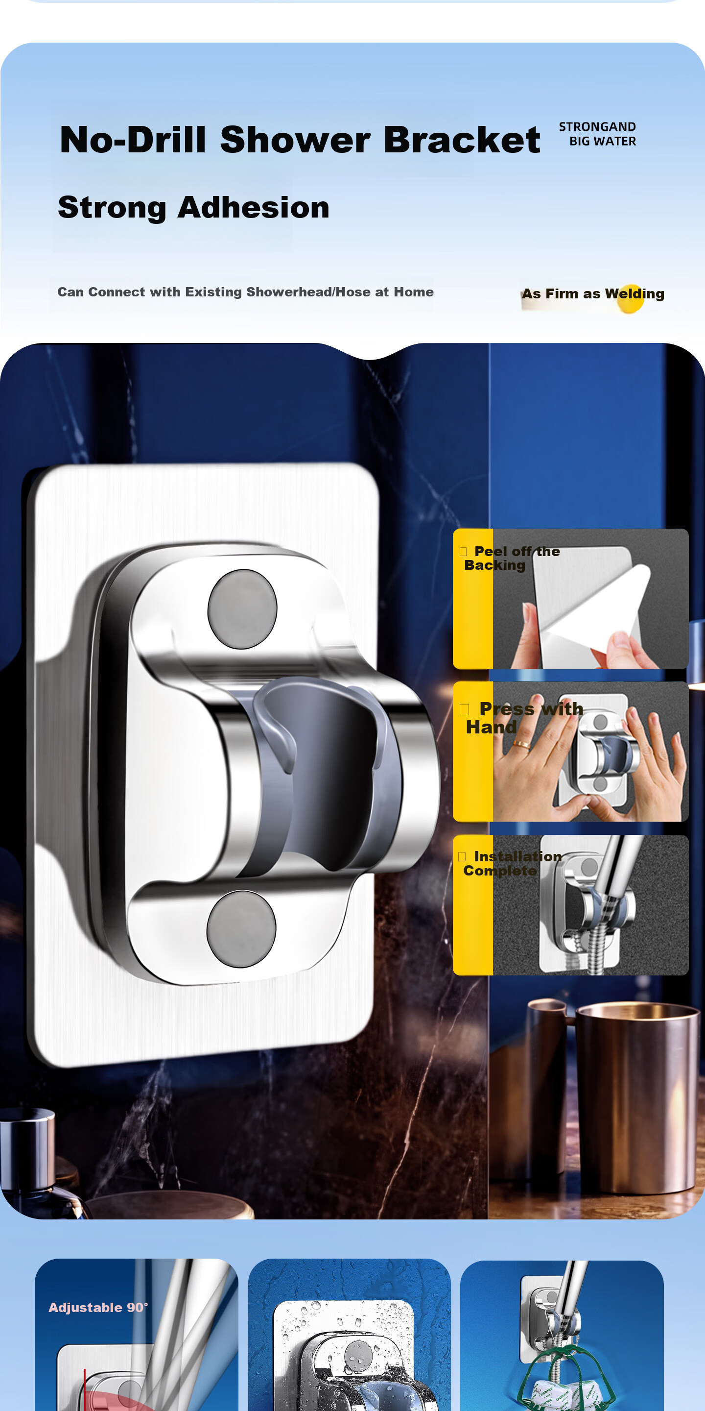 WUZORY [Germany] High-Pressure Shower Head Set Multifunctional Handheld Bathroom Shower Sprayer 16