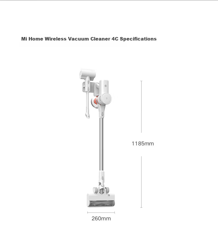 Mijia Xiaomi Vacuum Cleaner 4C 180° Blue Light Dust Detection 170AW Strong Suction Wireless Home Vacuum Cleaner Self-Emptying Anti-Tangle 33