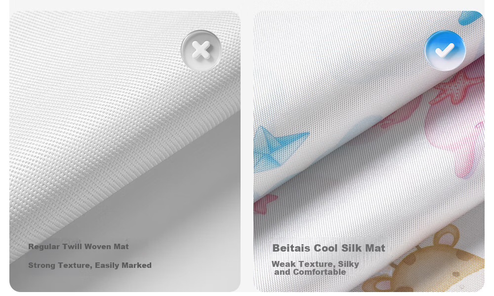 Beitais Baby Cooling Mat Breathable Ice Silk Mattress for Toddler Kindergarten Nap Bed Cloud Whale Fantasy 100*56cm 24