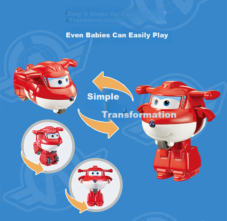 AULDEY Super Wings 13-Piece Interstellar Guardian Transforming Robot Toy Gift Set for Kids 14