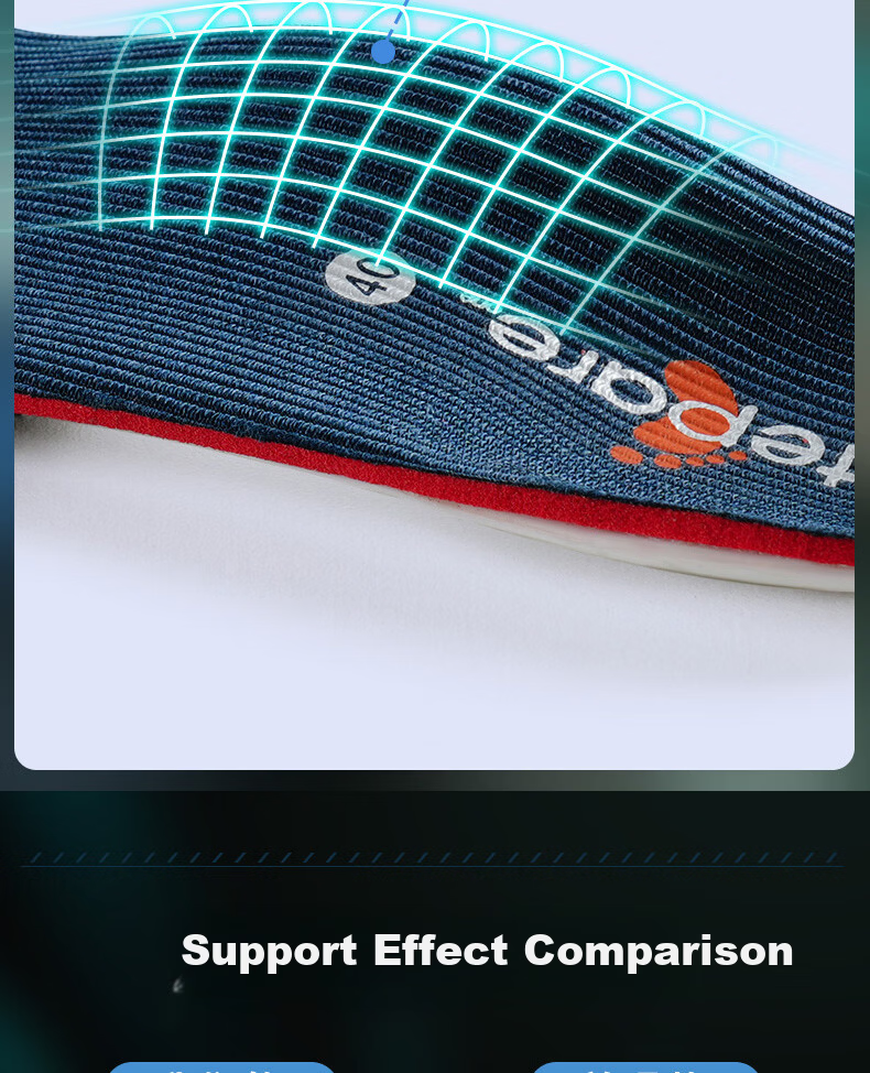 JVBV Flat Foot Arch Support Insoles for Men Adults Teens Kids Correct Overpronation Flat Feet Size 43 8