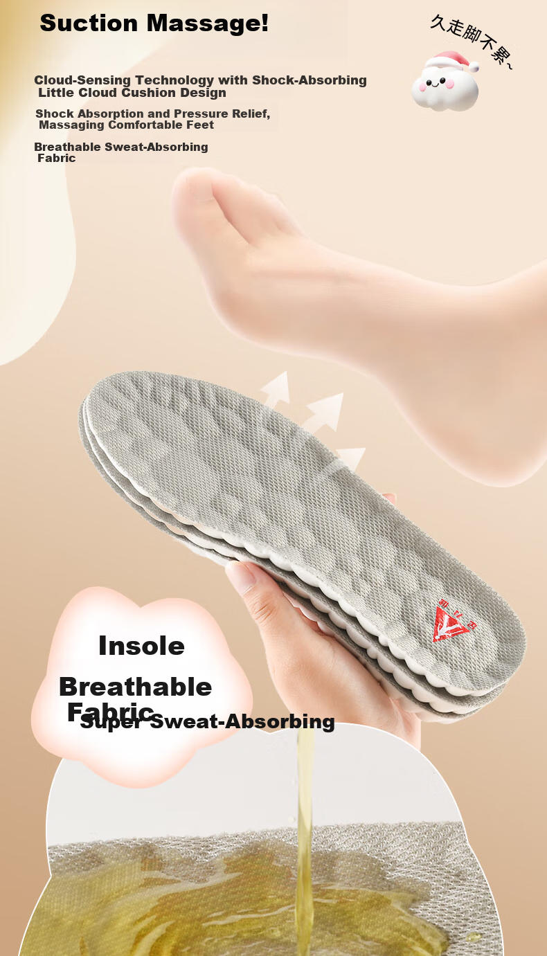 Zulijian Women's Insoles Soft Sole Comfortable Sweat-Absorbing Odor-Resistant Breathable Sports Shock Absorption Anti-Fatigue Pain Relief 6